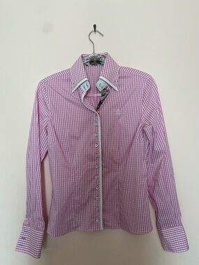 Fior Da Liso  Kyra || pink/white long sleeve button up women’s shirt